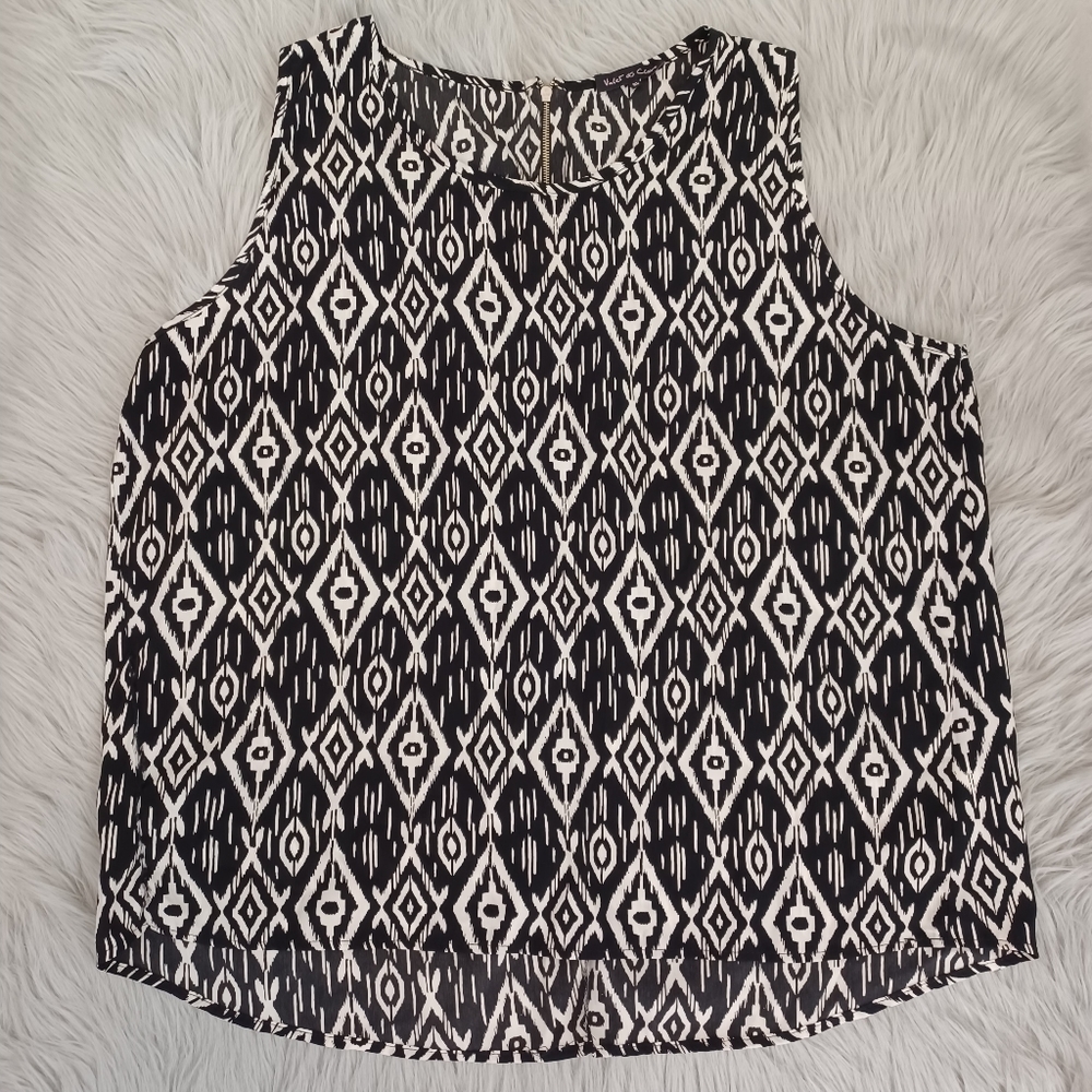 Violet & Claire Brown Abstract Blouse Size XL